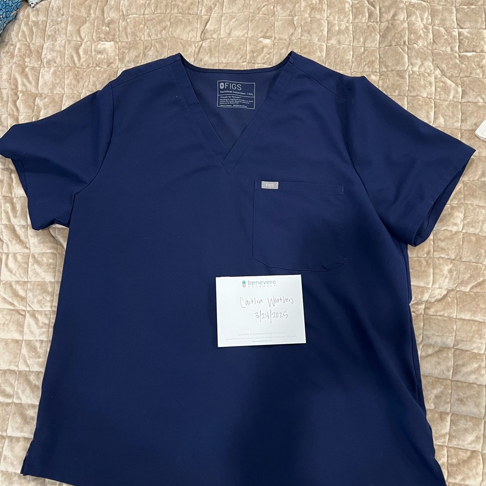 XXL Figs Navy Blue Scrub Top Catarina